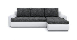 Titos Grey Corner Sofa Bed – Dark Grey & White - Right Hand