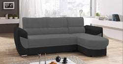 Trudi Grey Corner Sofa Bed – Grey & Black - Reversible