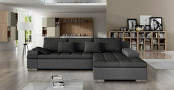 Acee Grey Corner Sofa Bed – Grey & Graphite - Right Hand