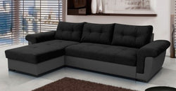 Arabella Grey Corner Sofa Bed – Leather & Fabric