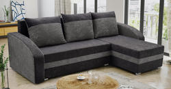 Stowers Grey Corner Sofa Bed  – Black & Grey - Reversible