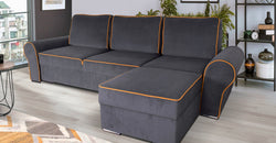 Duvier Grey Corner Sofa Bed  – Reversible