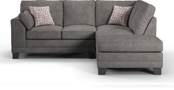 Fiva Grey Corner Sofa – Charcoal Grey - Right Hand