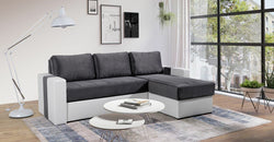 Kiyoko Grey Corner Sofa Bed – Grey & White - Reversible