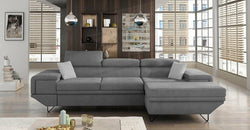 Berky Grey Corner Sofa – Dark Grey - Right Hand