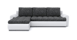 Titos Grey Corner Sofa Bed – Dark Grey & White - Left Hand