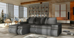 Marabella Grey Corner Sofa Bed – Grey & Graphite - Left Hand