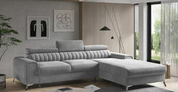 Gere Grey Corner Sofa Bed – Light Grey - Right Hand