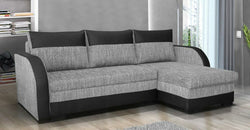 Spann Grey Corner Sofa Bed  – Black & Grey - Reversible