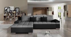 Acee Grey Corner Sofa Bed – Grey & Black - Left Hand