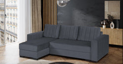 Moshe Grey Corner Sofa Bed – Dark Grey - Reversible