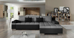 Acee Grey Corner Sofa Bed – Grey & Black - Right Hand