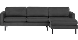 Vanni Grey Corner Sofa – Dark Grey - Right Hand