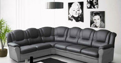 Macek Grey Corner Sofa – Grey & Black - Left Hand