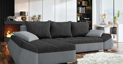 Rios Grey Corner Sofa Bed –  Light Grey & Dark Grey - Reversible