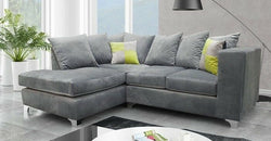 Denaysia Grey Corner Sofa – Grey - Left Hand