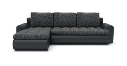 Titos Grey Corner Sofa Bed – Dark Grey & Black - Left Hand