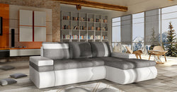 Marabella Grey Corner Sofa Bed – Grey & White - Right Hand