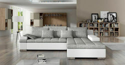 Acee Grey Corner Sofa Bed – Grey & White - Right Hand