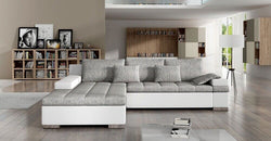 Acee Grey Corner Sofa Bed – Grey & White - Left Hand