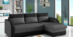 Spann Grey Corner Sofa Bed  – Graphite & Grey - Reversible