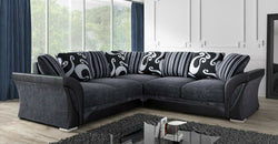 Dorcia Grey Corner Sofa – Grey & Black - Reversible