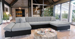 Airi Grey Corner Sofa Bed – Black & Grey