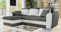 Romelia Grey Corner Sofa – Grey & White - Reversible