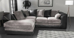 Cynthis Grey Corner Sofa Grey & Black Left Hand