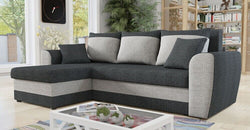 Monaco Grey Corner Sofa Bed – Graphite & Light Grey - Reversible