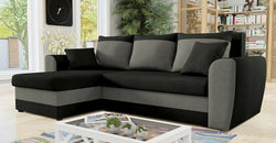 Monaco Grey Corner Sofa Bed – Black & Grey - Reversible